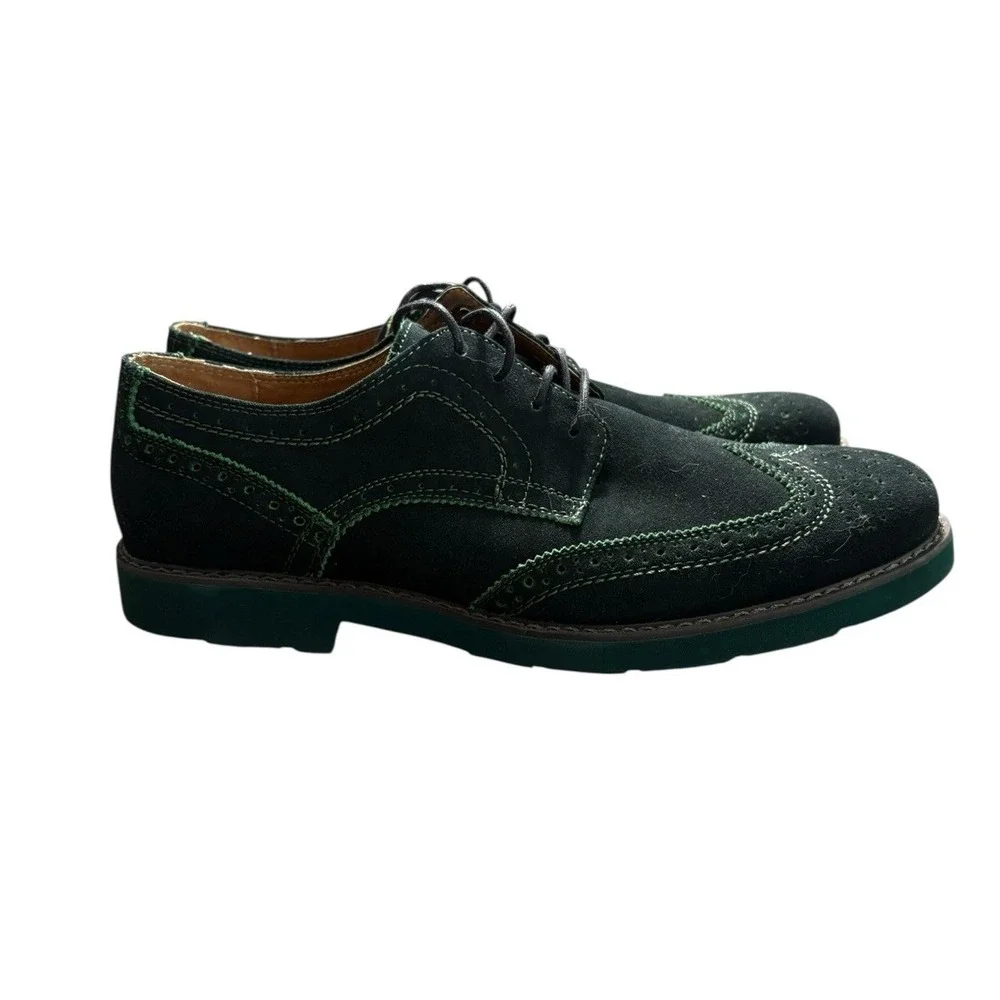 GBX Men's Zach Leather Oxford Shoes Size 11.5 Green Wing Tips Lace Up‎